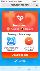 FeaturePoint will tell you what should you to gain points after downloading the app